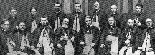 Bishop Soter Ortinsky (seated fourth from right) with his Consultors, in 1913.